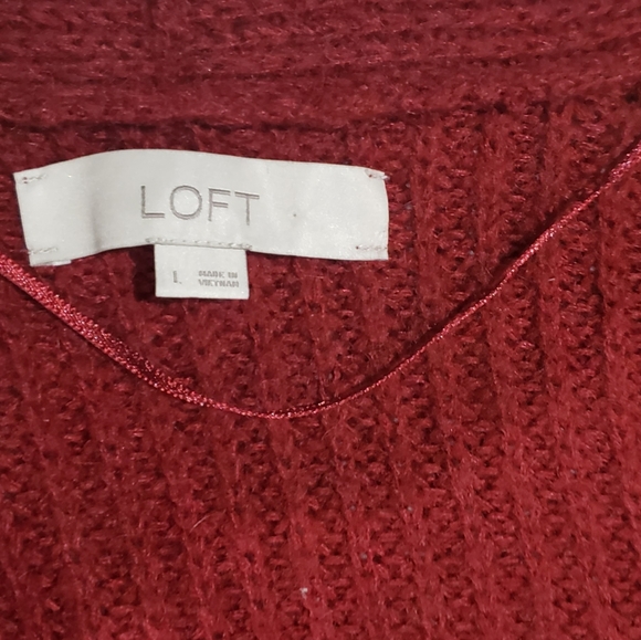 Cardigan Sweater Ann Taylor Loft Red Cardigan - Picture 2 of 3